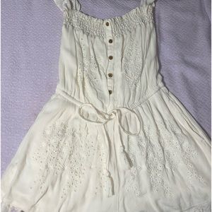 American Eagle Cream Off the Shoulder Romper